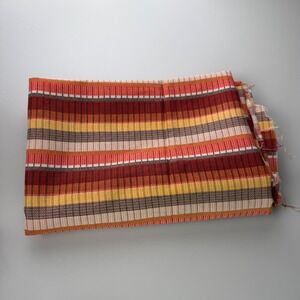 Vintage Woven Fabric Striped 70s MCM Earth Tones Boho Retro Textile 2+ Yards